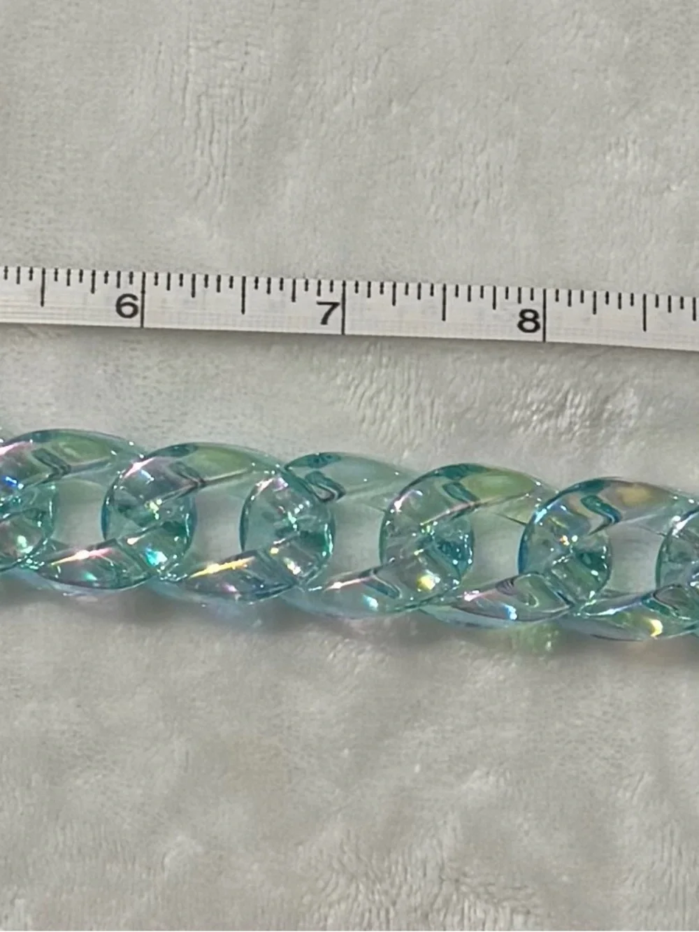 Iridescent Aqua Blue Purse/Bag Charm Chain